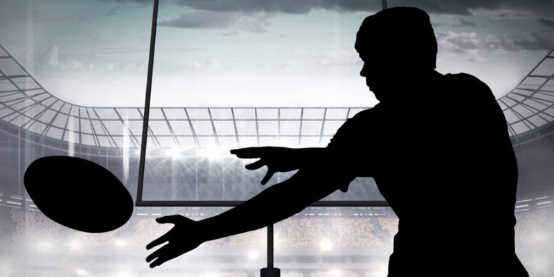 internet TV rugby player silhouette